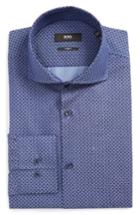 Men's Boss Slim Fit Dot Dress Shirt - Blue