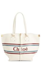 Chloe Vick Logo Embossed Leather Tote -
