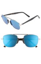 Men's L.g.r. Negus 53mm Polarized Sunglasses - Silver Matte/ Blue Mirror