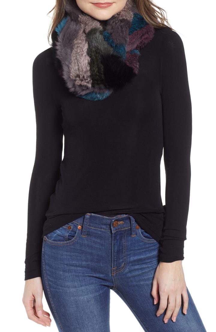 Women's Jocelyn Genuine Rabbit Fur Infinity Scarf