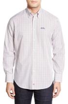 Men's Thomas Dean 'ole Miss Rebels' Regular Fit Long Sleeve Tattersall Sport Shirt, Size - Red