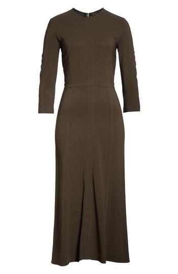 Women's Victoria Beckham Paneled Cady Midi Dress Us / 10 Uk - Green