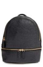 Girly Faux Leather Mini Zip Backpack -