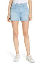 Women's Frame Scallop Waist Denim Shorts - Blue
