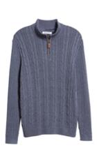 Men's Tommy Bahama Tenorio Cable Knit Zip Sweater, Size - Blue