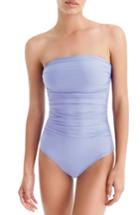 Women's J.crew Ruched One-piece Bandeau Swimsuit - Purple