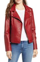 Women's Bb Dakota Just Ride Faux Leather Jacket - Red