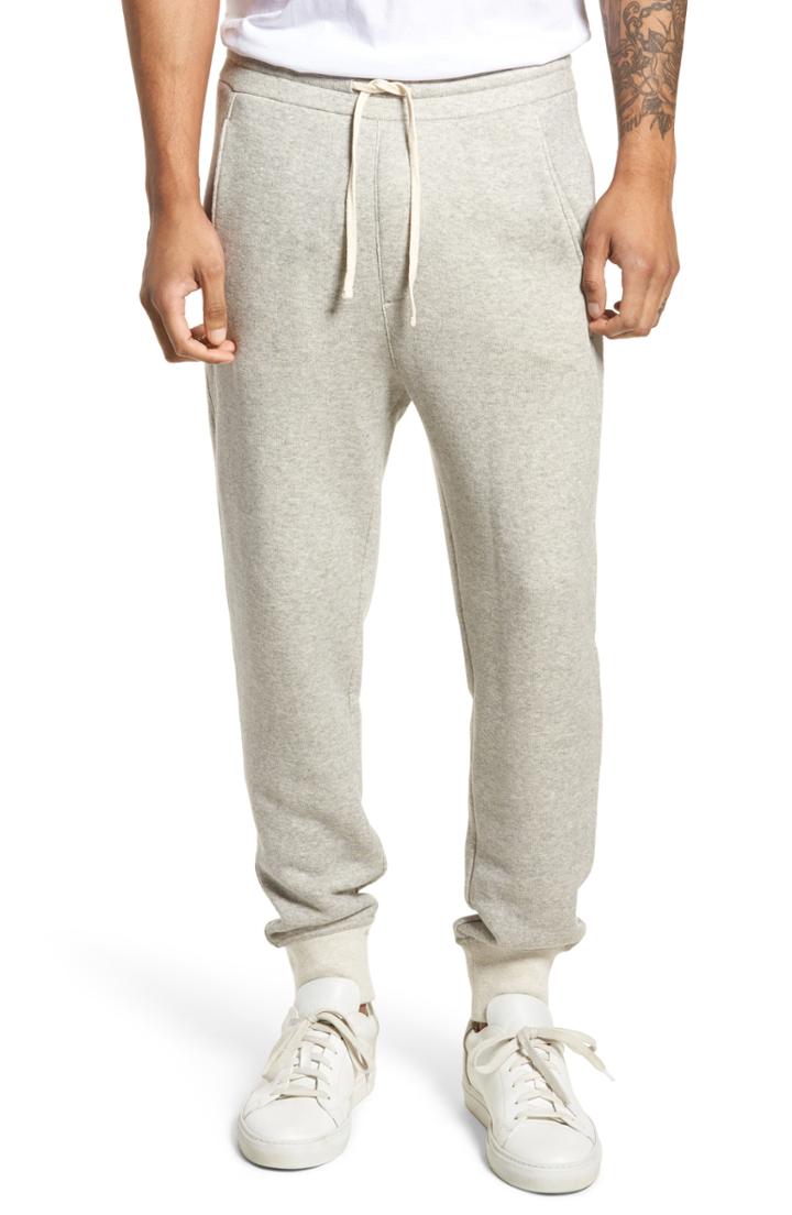 Men's Vince Plush Cotton Jogger Pants, Size - Grey