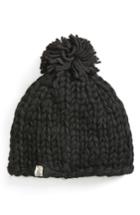 Women's Nirvanna Designs Chunky Knit Pompom Beanie - Black