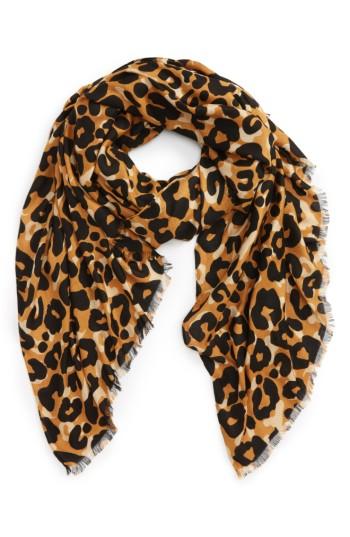 Women's Sole Society Cheetah Print Scarf, Size - Brown