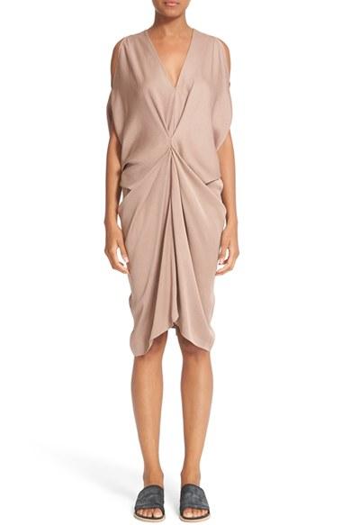 Women's Zero + Maria Cornejo Miu Cold Shoulder Drape Dress - Beige