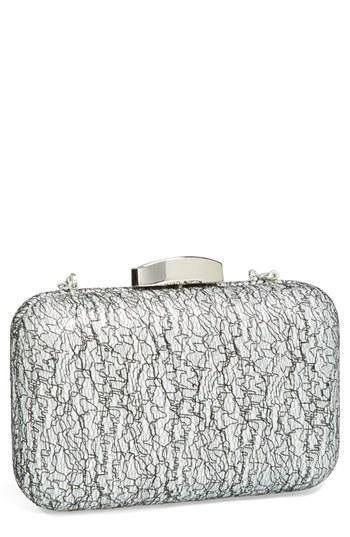 Glint Abstract Lace Clutch Silver/