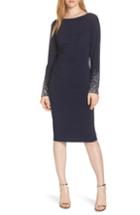 Women's Vince Camuto Long Sleeve Bateau Neck Cocktail Dress - Blue