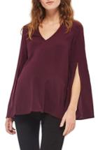 Women's Topshop Split Sleeve Maternity Blouse Us (fits Like 0-2) - Burgundy