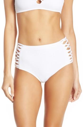Women's L Space Tigress Classic High Waist Bikini Bottoms - White
