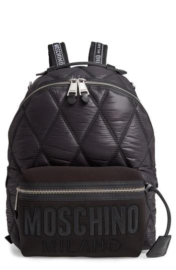 Moschino Quilted Nylon Backpack - Black