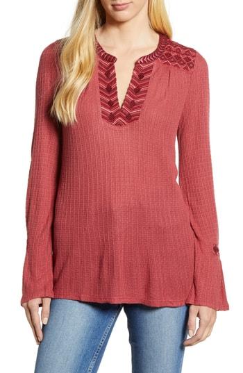 Women's Lucky Brand Embroidered Peasant Top - Ivory