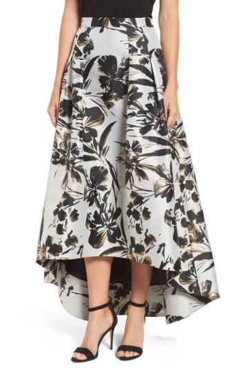 Women's Eliza J Metallic Floral High/low Skirt