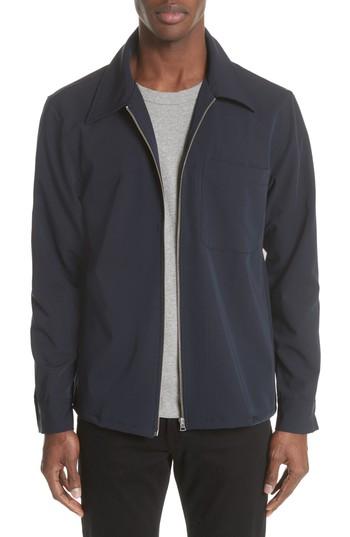 Men's Our Legacy Gabardine Zip Shirt Jacket - Blue