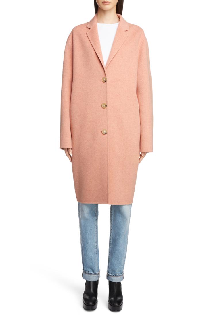 Women's Acne Studios Double Wool & Cashmere Coat Us / 38 Eu - Pink