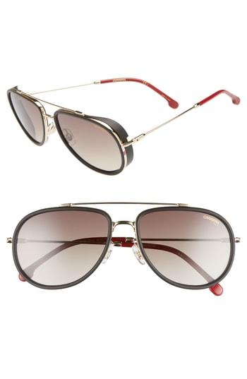 Men's Carrera Eyewear 59mm Polarized Aviator Sunglasses - Gold Red