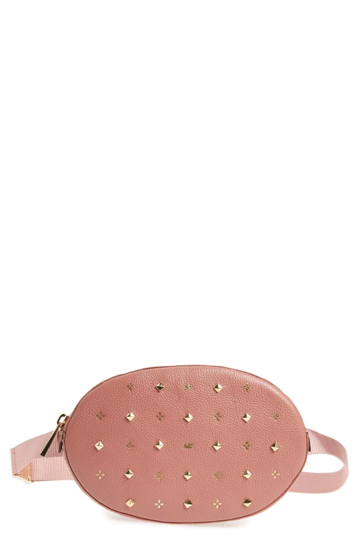 Michael Michael Kors Studded Logo Leather Belt Bag - Pink