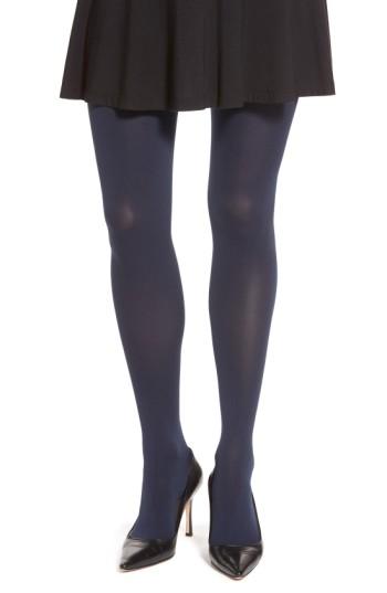 Women's Item M6 Opaque Tights, Size L-l1 - Blue