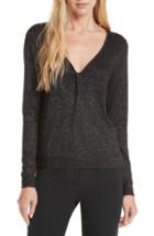 Women's Milly Shimmer Twist Neck Sweater, Size - Black
