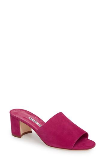 Women's Manolo Blahnik Rapallato Slide Sandal Us / 35eu - Pink