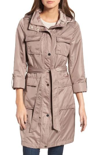 Women's Tahari Monroe Utility Trench Coat - Beige