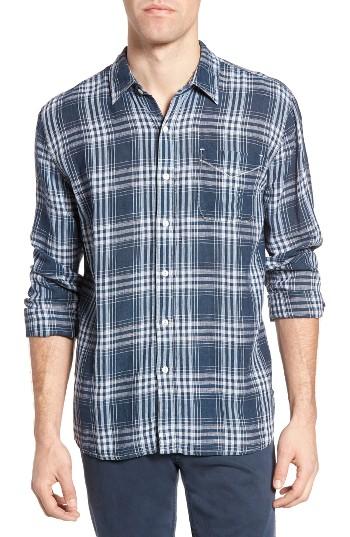 Men's True Grit Indigo Plaid Sport Shirt