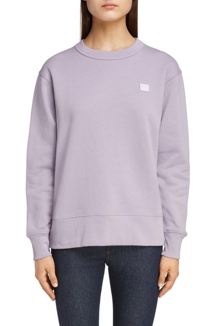 Women's Acne Studios Fairview Face Sweatshirt - Purple