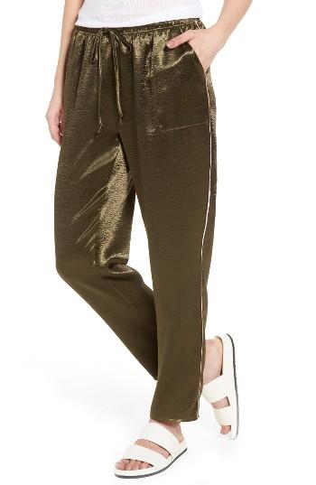 Women's Love, Fire Satin Track Pants - Green