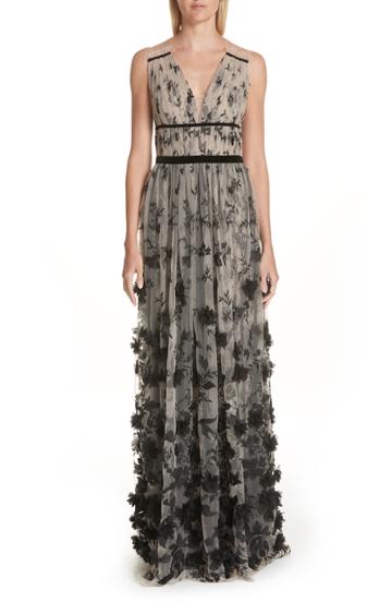 Women's Verdin 3d Flower Tulle Gown