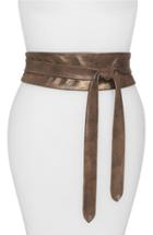 Women's Ada 'obi' Leather Wrap Belt, Size - Truffle