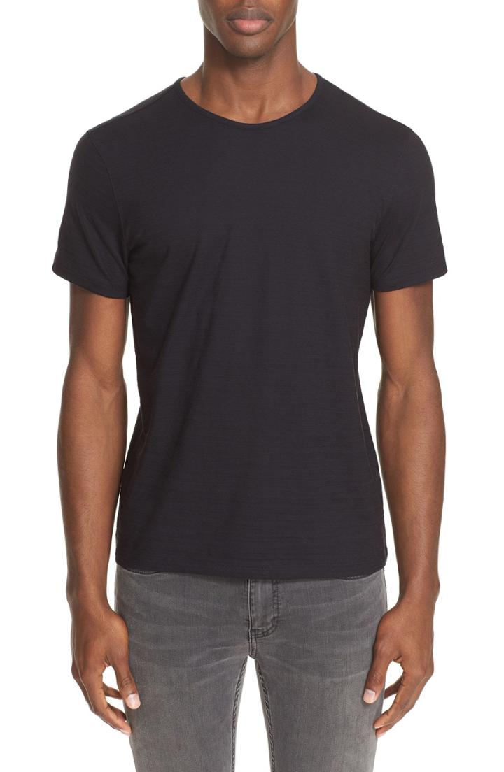 Men's John Varvatos Collection Slub Pima Cotton T-shirt, Size - Black