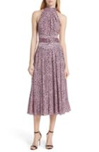 Women's Dvf High Neck Silk Dress - Purple