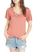 Women's Pst By Project Social T Cross Front Tee - Red