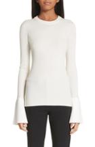 Women's Proenza Schouler Contrast Cuff Silk & Cashmere Blend Sweater - Ivory