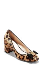 Women's Cole Haan Tali Bow Genuine Calf Hair Pump .5 B - Brown