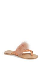 Women's Topshop Holly Fluff Slide Sandal .5us / 35eu M - Beige