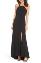 Women's Morgan & Co. Strappy Trumpet Gown /2 - Black