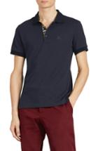 Men's Burberry Hartford Cotton Polo Shirt - Blue