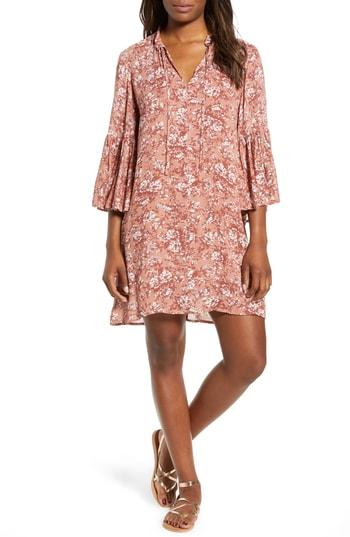 Women's Lucky Brand Printed Bell Sleeve Shift Dress - Pink