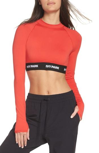 Women's Ivy Park Logo Tape Open Back Crop Top - Red