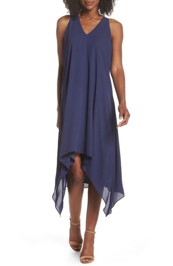 Women's Maggy London Draped Racerback Georgette Trapeze Dress - Blue