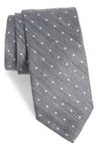Men's Bonobos Dot Silk & Linen Tie, Size - Grey