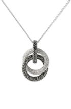 Women's Judith Jack Pave Double Circle Pendant Necklace