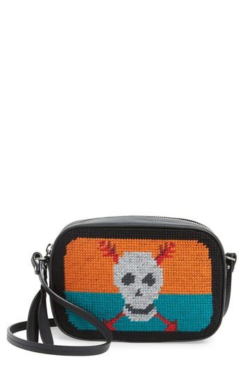 Alexander Mcqueen Small Embroidered Leather Camera Bag -