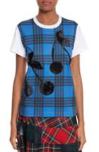 Women's Tricot Comme Des Garcons Cherry Plaid Tee - Blue
